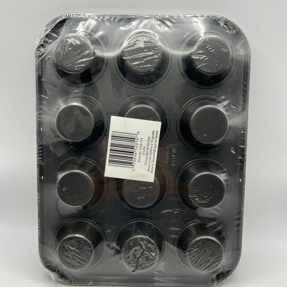 Wilton Excelle 12-Cup Mini Muffin Pan Non-Stick Steel Black - Picture 2 of 3